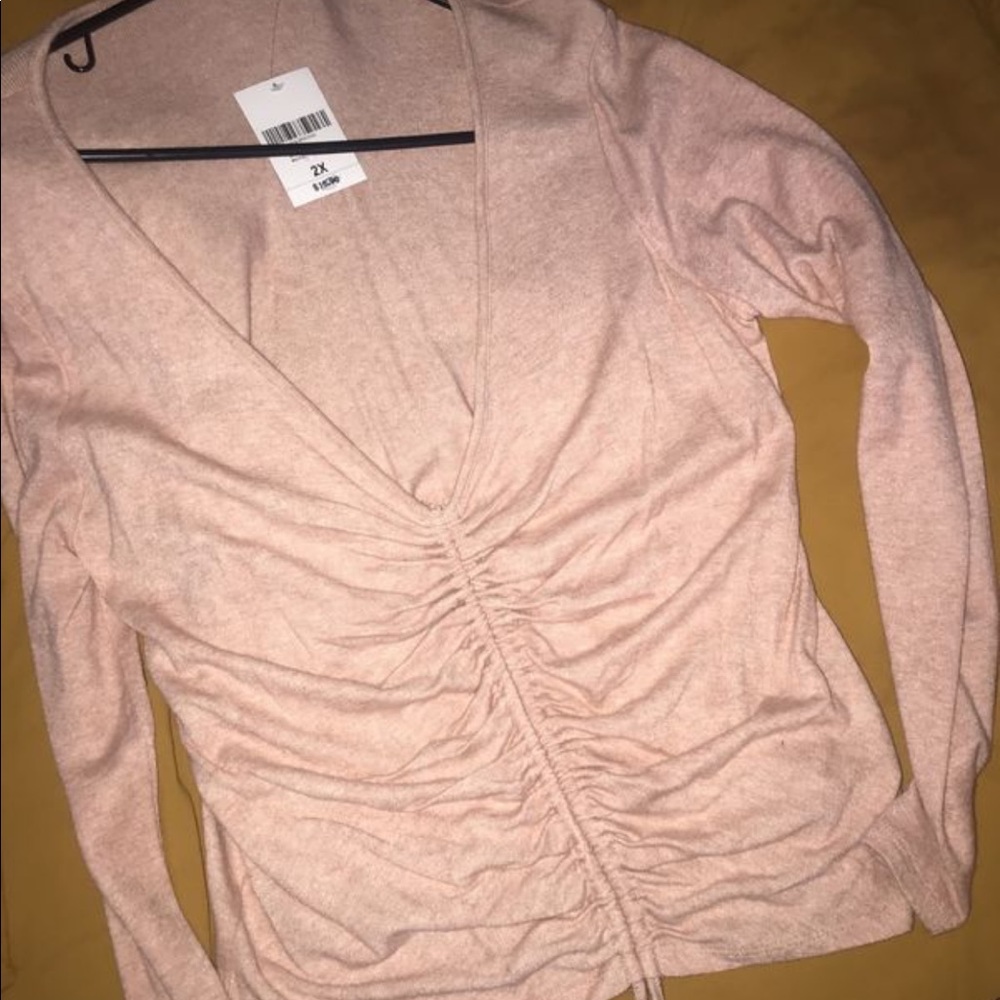 Pink ruched sweater
